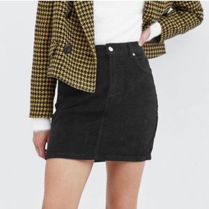 Zara Corduroy Black Mini Skirt